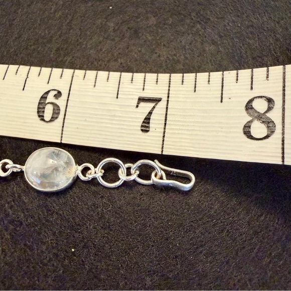 Sterling Silver and Rainbow Moonstone Bracelet - Picture 11 of 11